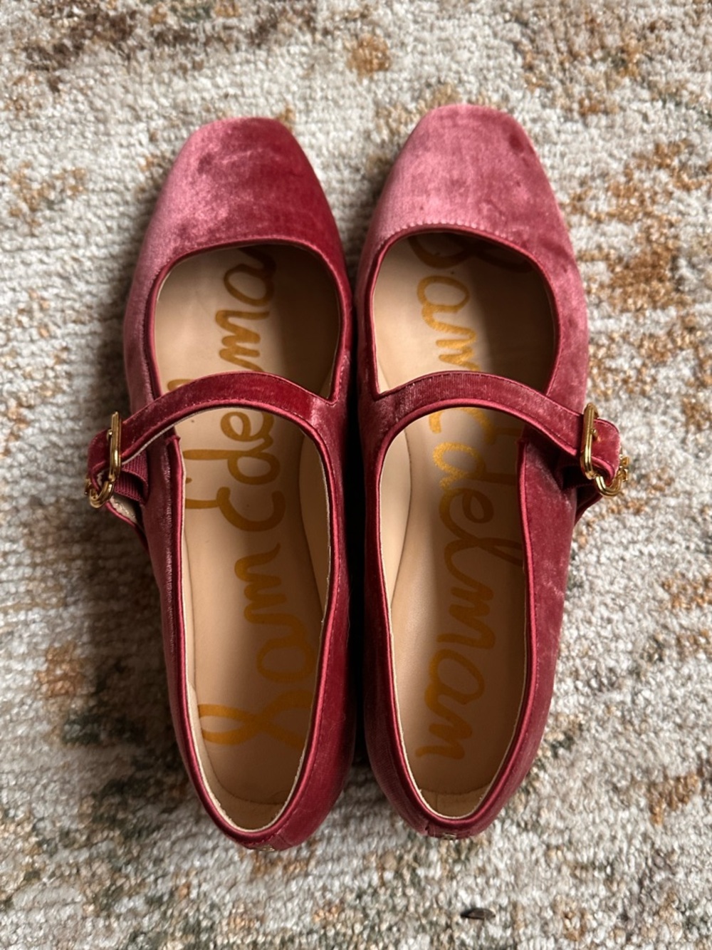 Sam Edelman Raspberry Mary Jane Flats. - Picture 6 of 16